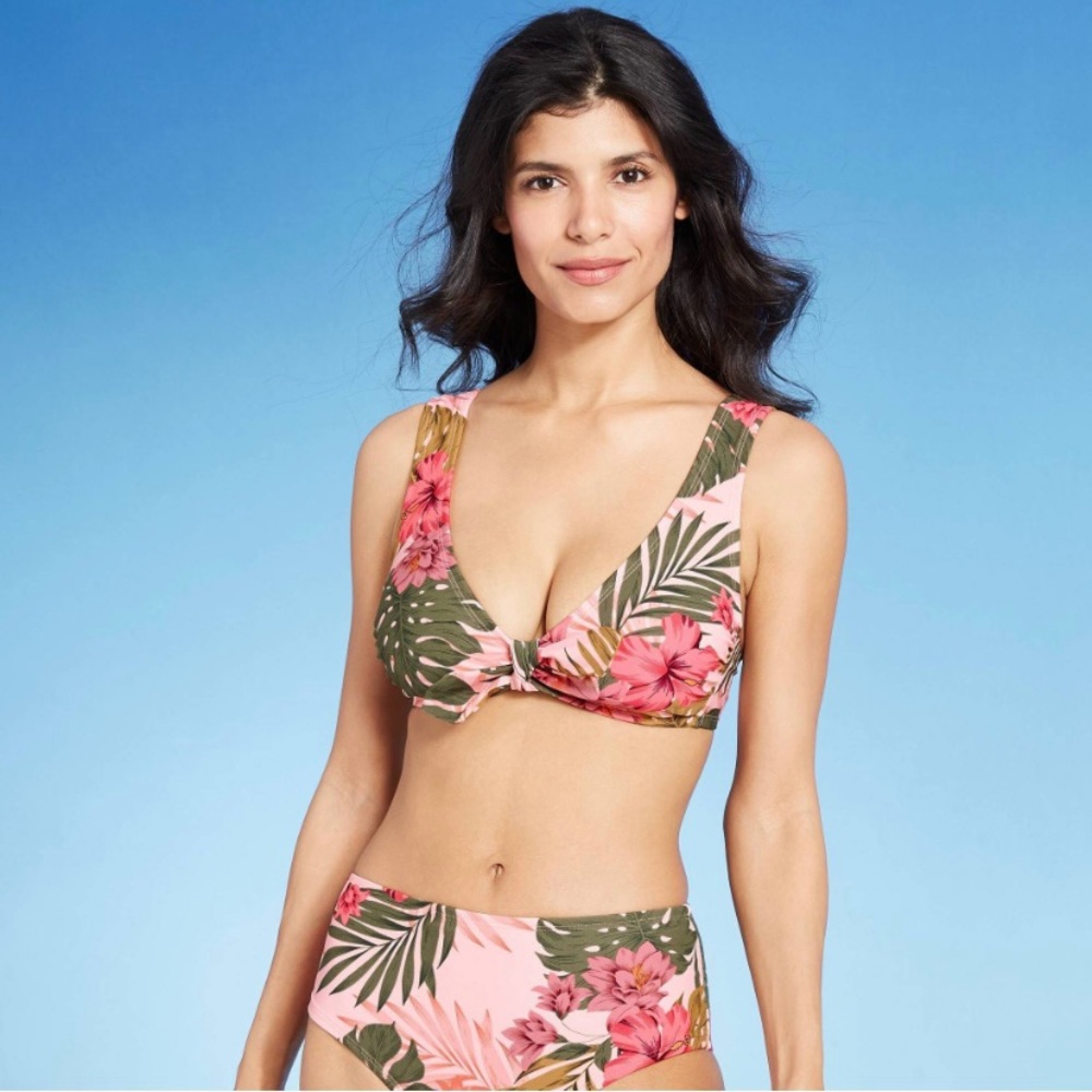 NWT Kona Sol Tropical Print Bikini Top